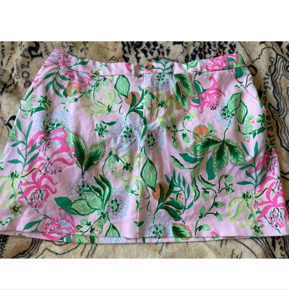 Lilly Pulitzer Pants - Lilly Pulitzer Size 12 Colette Knit Skort Multi Via Amore Spritzer Floral  Birds
